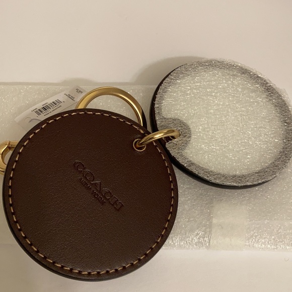 Coach Mirror Bag Charm In Signature Canvas With Disco Star Print - Picture 7 of 12